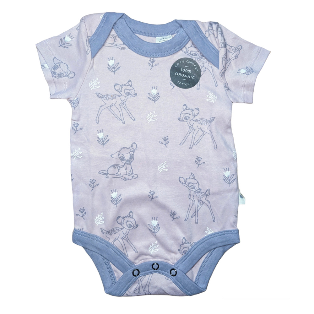 Disney Baby by finn & emma Bambi Print Pink Onesie Bodysuit 100% Cotton 3-6M